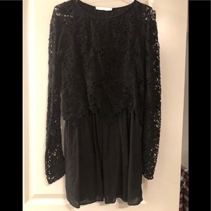 See by Chloe Lace Top Flare Dress US 4 FR 36